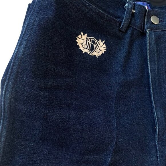 VINTAGE HER DARK BLUE DENIM CROP CAPRI HIGH RISE JEANS WOMEN SIZE 32 TAW… - Picture 15 of 15